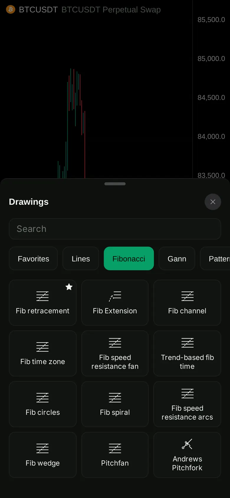 Drawing tools on a phone